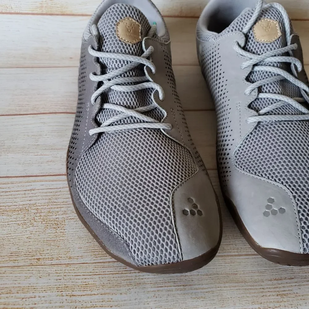 Vivobarefoot Primus Trio Leather/Mesh Grey Walking Running Outdoor Sneakers Men